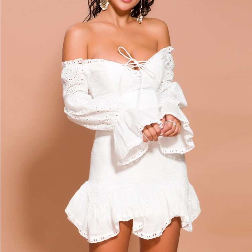 Off shoulder white dress